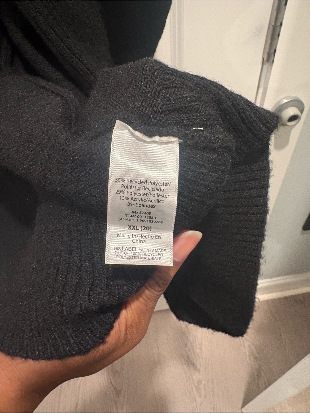 Time and Tru Black Open-Front Women's Cardigan Sweater - Picture 3 of 5